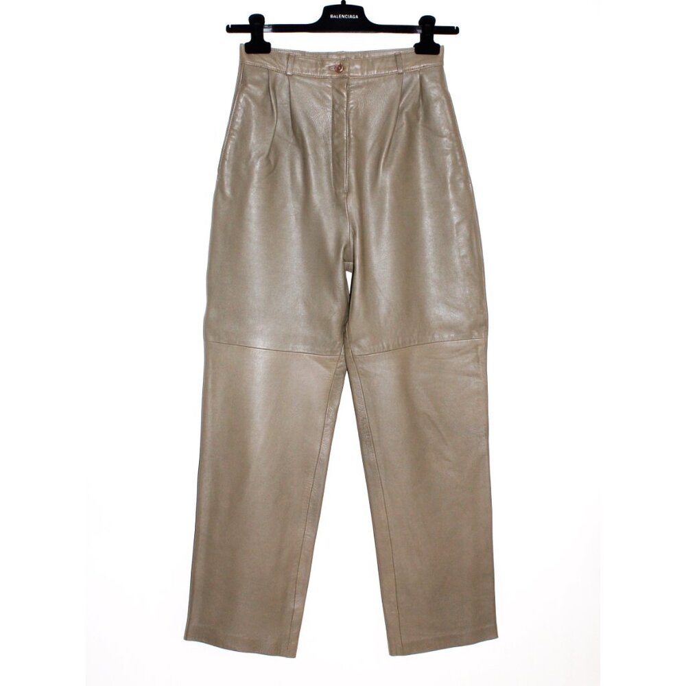 Saks Fifth Avenue Vintage 80s Pleated Leather Pants